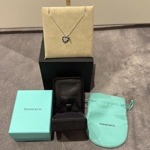 Tiffany &CO Return to love White Gold Diamond love Heart tag Key Necklace